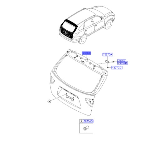 در پشت هیوندای  Hyundai/KIA Genuine Parts – MOBIS   IX55  737003J130