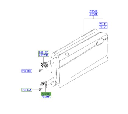 لولا درب پایین چپ کوپه  Hyundai/KIA Genuine Parts – MOBIS  793302C000