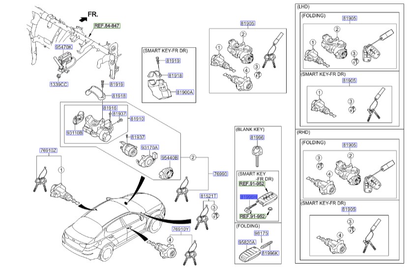 کلید خام اپتیما 2011 | Hyundai/KIA Genuine Parts | اپتیما TF مدل 2011 تا 2015 – اسپورتیج QL مدل 2016 تا 2021 – ریو UB مدل 2014 تا 2017 – کارنز RP مدل 2013 تا 2019