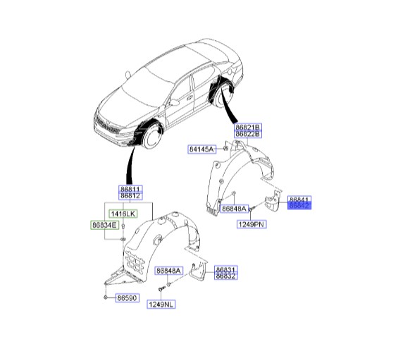 گل پخش کن چرخ عقب | Hyundai/KIA Genuine Parts – MOBIS | اپتیما TF مدل 2011 تا 2015