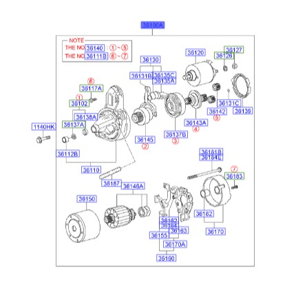 استارت کامل هیوندای آوانته  Hyundai/KIA Genuine Parts – MOBIS    3610023060