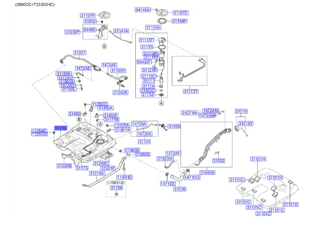 باک بنزین Hyundai/KIA Genuine Parts – MOBIS   IX55  311503J200