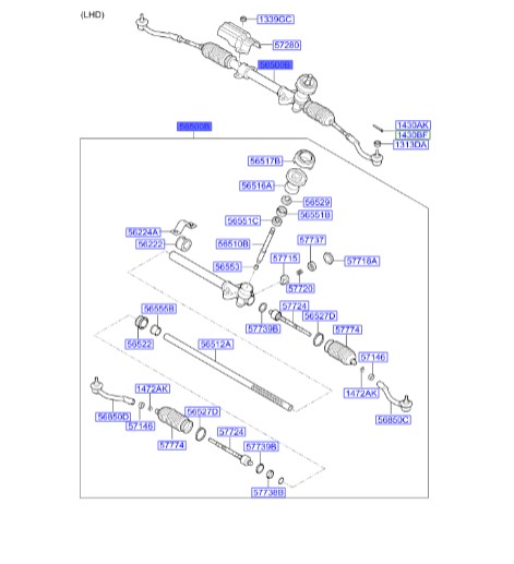 جعبه فرمان هیوندای Hyundai/KIA Genuine Parts – MOBIS     I20  565001J100