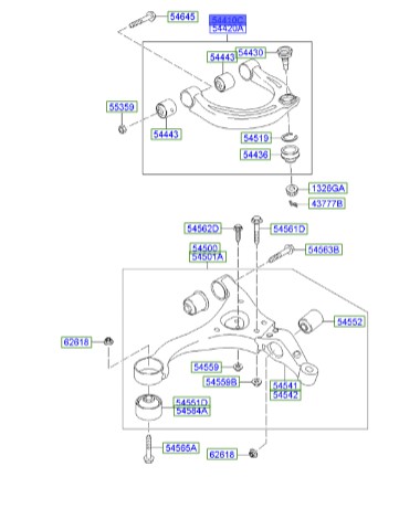 طبق جلو بالا چپ سوناتا  Hyundai/KIA Genuine Parts – MOBIS    544103F600 