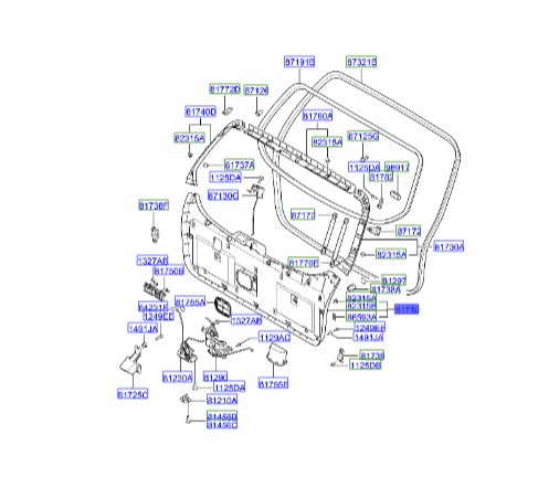 قاب در پشت هیوندای توسان  Hyundai/KIA Genuine Parts – MOBIS    817502E001Z9