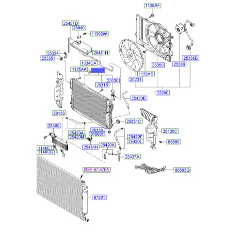 رادیاتور آب هیوندای توسان  Hyundai/KIA Genuine Parts – MOBIS    253102E801