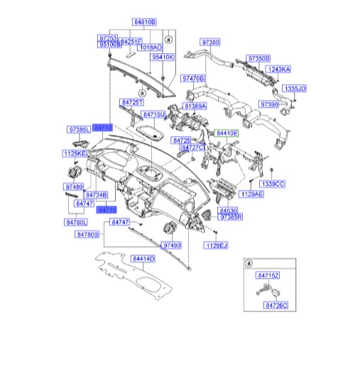 داشبورد هیوندای آزرا   847103L201B9