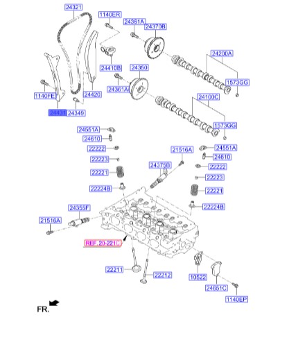 بالشتک زنجیر موتور هیوندای النترا   244302J000   Hyundai/KIA Genuine Parts – MOBIS