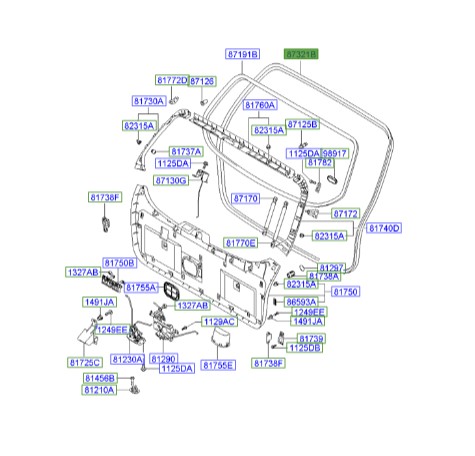 نوار دور درب عقب توسان  Hyundai/KIA Genuine Parts – MOBIS    873212E000