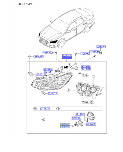 چراغ جلو کامل راست گرنجور هیوندای اوپتیما  Hyundai/KIA Genuine Parts – MOBIS   92102G8000