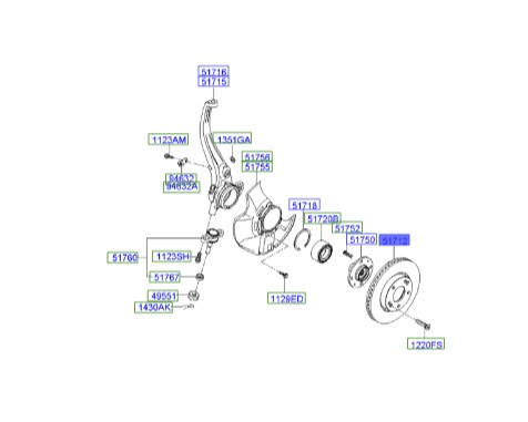 دیسک چرخ جلو سوناتا Hyundai/KIA Genuine Parts – MOBIS  517123K000 