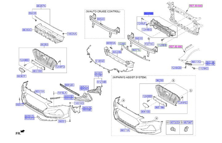 دیاق سپر جلو سوناتا  Hyundai/KIA Genuine Parts – MOBIS   86950E6700