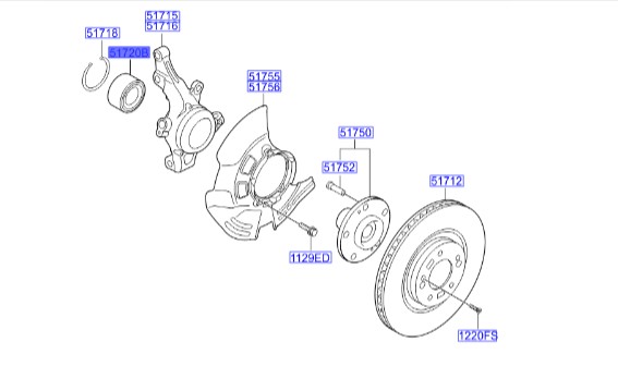 بلبرینگ چرخ جلو سوناتا Hyundai/KIA Genuine Parts – MOBIS   517202T000 