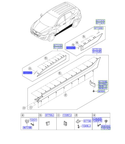 زه درب جلو چپ Hyundai/KIA Genuine Parts – MOBIS   IX35  877252S000