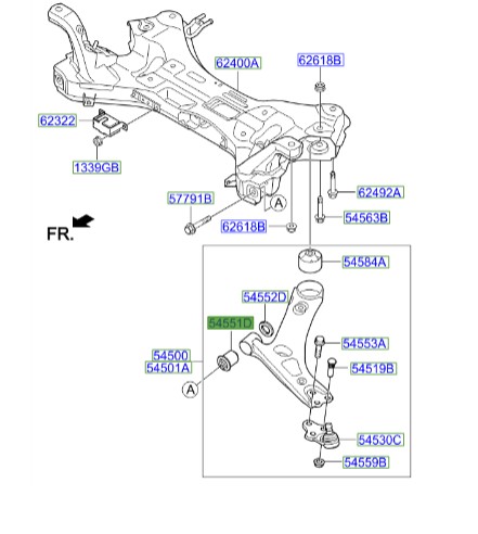 بوش طبق جلو لبه دار Hyundai/KIA Genuine Parts – MOBIS    IX35   54551A4000