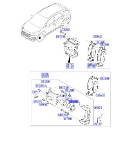 گردگیر سیلندر ترمز جلو توسان Hyundai/KIA Genuine Parts – MOBIS    5811433000 