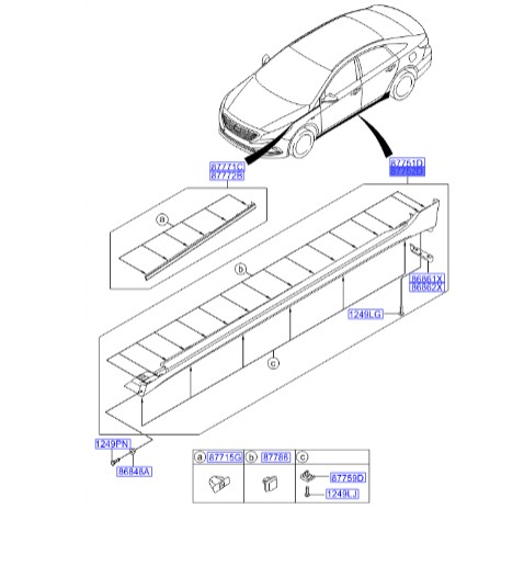 رکاب راست هیوندای سوناتا_Hyundai/KIA Genuine Parts – MOBIS  LF  87752C1000