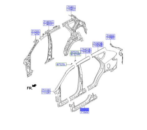 رکاب L-R سانتافه  Hyundai/KIA Genuine Parts – MOBIS  713122WD01 