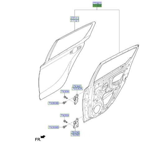 در عقب راست Hyundai/KIA Genuine Parts – MOBIS    I20  770041J010 