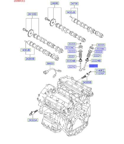 سوپاپ هوا هیوندای آزرا  Hyundai/KIA Genuine Parts – MOBIS  222113C800 