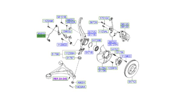 سنسور آزرا چرخ جلو راست   598303K000