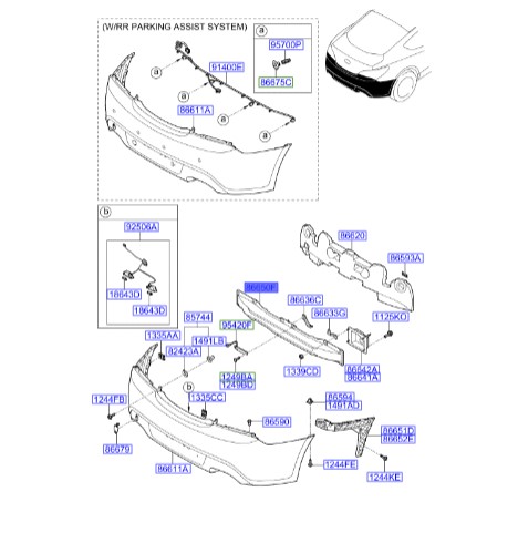 دیاق سپر عقب هیوندای جنسیس_کوپه  Hyundai/KIA Genuine Parts – MOBIS    866312M000