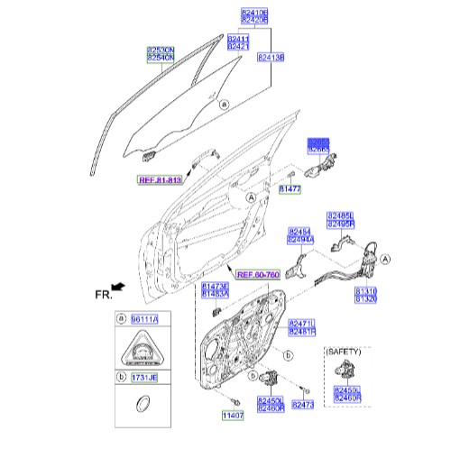 پایه دستگیره جلو چپ النترا Hyundai/KIA Genuine Parts – MOBIS    82655F2000 