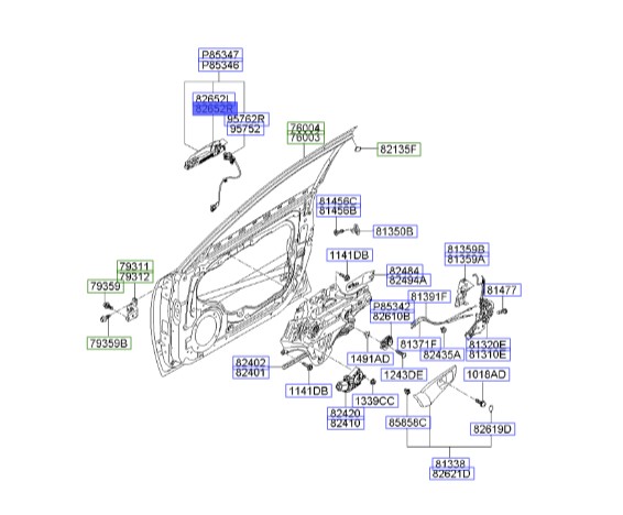 قاب دستگیره در جلو اپتیما | Hyundai/KIA Genuine Parts | اپتیما MG مدل 2009 و 2010