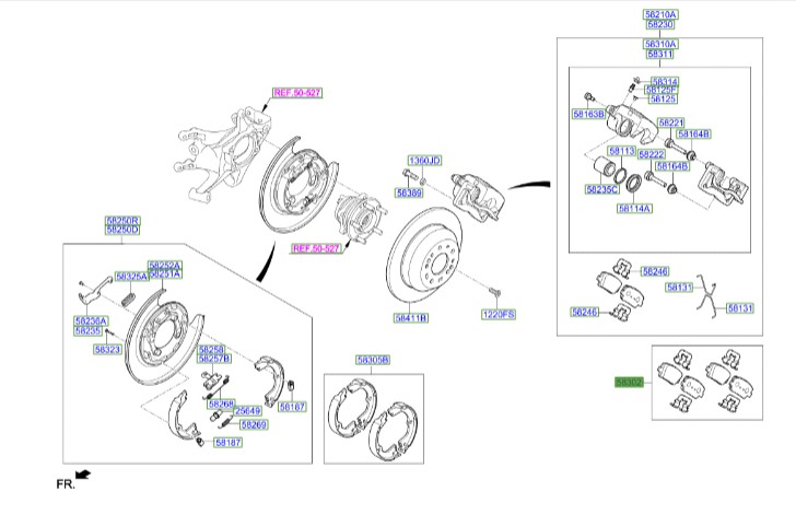 لنت عقب سانتافه  Hyundai/KIA Genuine Parts – MOBIS   583024HA30 