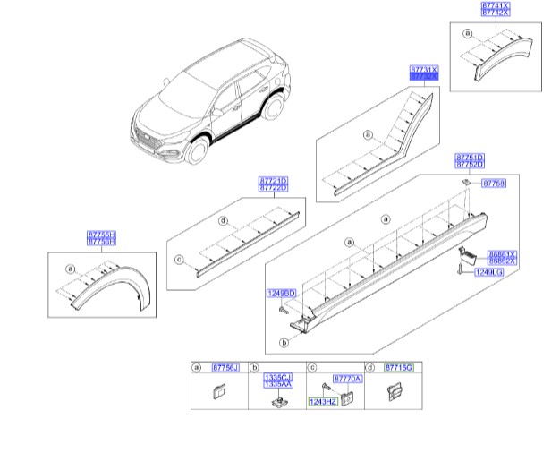 فلاپ درب عقب راست توسان Hyundai/KIA Genuine Parts – MOBIS  iX35  87732D3000CA 