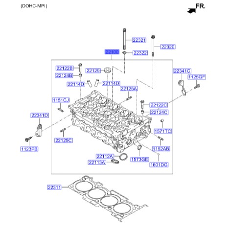 سر سیلندر هیوندای سوناتا Hyundai/KIA Genuine Parts – MOBIS   221002GGB0