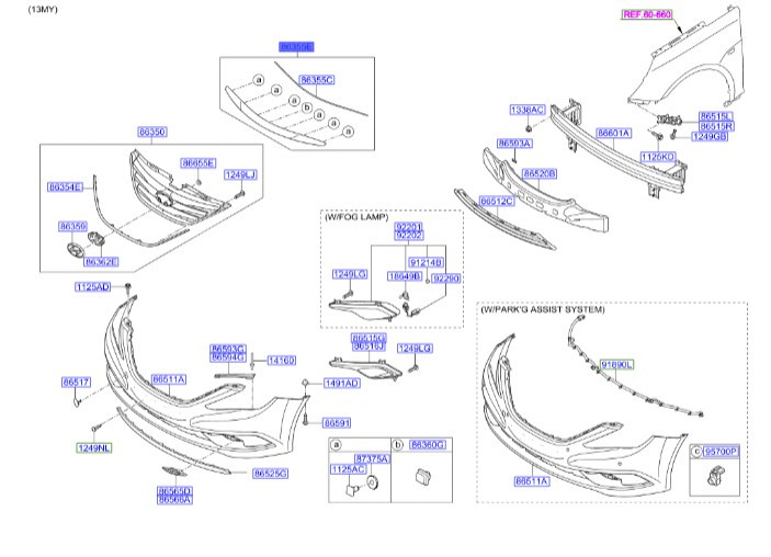 زه بالای جلو پنجره سوناتا Hyundai/KIA Genuine Parts – MOBIS  YF  863553S000 