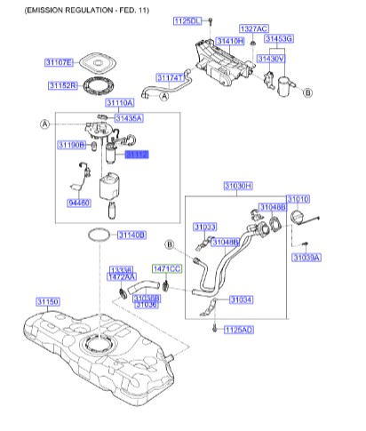 صافی بنزین النترا  Hyundai/KIA Genuine Parts – MOBIS  311123X000 