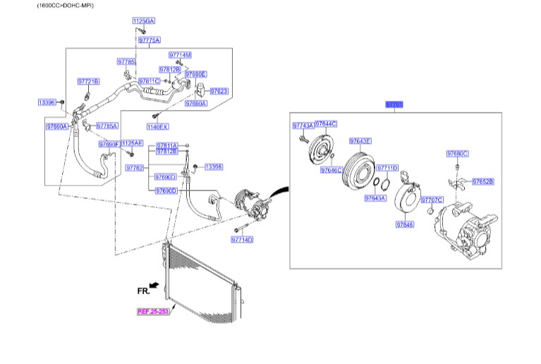 کمپرسور کولر هیوندای النترا  977013X601