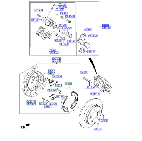 سیلندر چرخ جلو راست آزرا   Hyundai/KIA Genuine Parts – MOBIS    582303V500