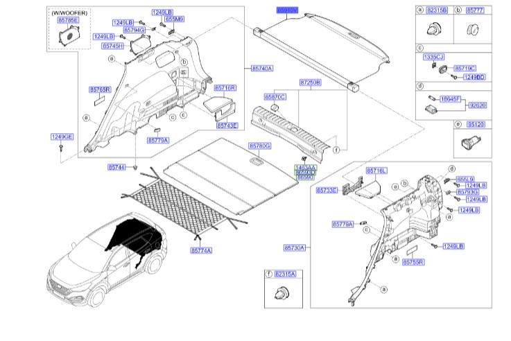 پرده روی صندوق عقب هیوندای توسان  Hyundai/KIA Genuine Parts – MOBIS    85910D3000TRY