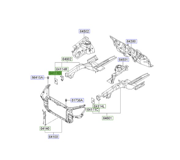 پایه سرشاسی جلو راست اپتیما | Hyundai/KIA Genuine Parts – MOBIS | اپتیما MG مدل 2009 و 2010