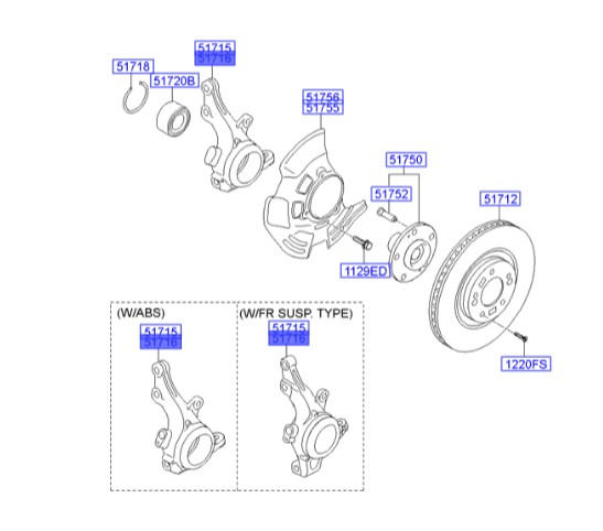 سگ دست جلو راست سوناتا_Hyundai/KIA Genuine Parts – MOBIS YF   517163R010 