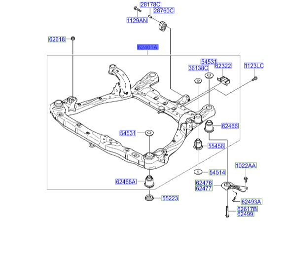 رام زیر موتور آزرا  Hyundai/KIA Genuine Parts – MOBIS   624053L401