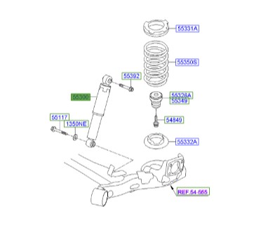 کمک فنر عقب Hyundai/KIA Genuine Parts – MOBIS    I20  553001J000 