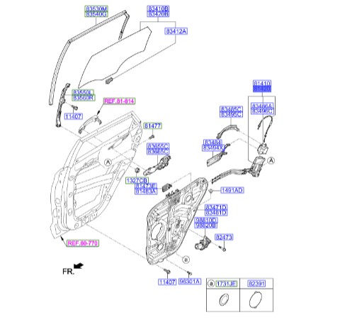 قفل و پمپ درب عقب راست توسان  Hyundai/KIA Genuine Parts – MOBIS  81420D7510