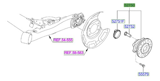 توپی چرخ عقب Hyundai/KIA Genuine Parts – MOBIS  I20  52750C8000 