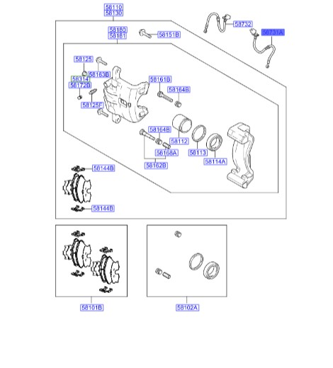 شلنگ ترمز جلو چپ توسان  Hyundai/KIA Genuine Parts – MOBIS   587312E110