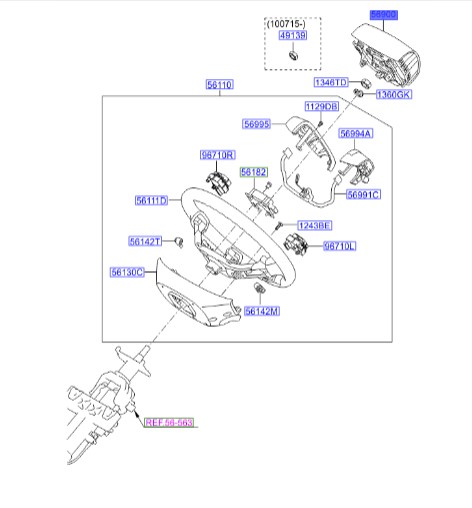 ایربگ فرمان هیوندایHyundai/KIA Genuine Parts – MOBIS    IX55  569003J0009V