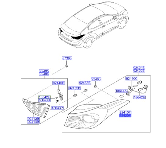 خطر روی گلگیر راست النترا  Hyundai/KIA Genuine Parts – MOBIS   924203X220