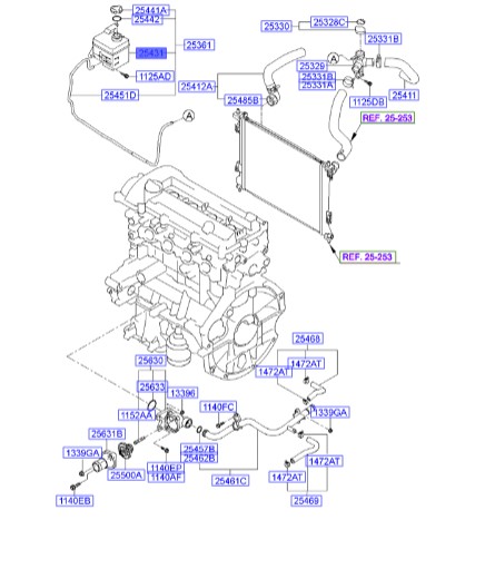 مخزن آب رادیاتور هیوندای Hyundai/KIA Genuine Parts – MOBIS  I20 254311J000