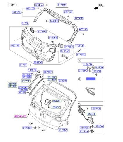 ضامن درب صندوق سانتافه  Hyundai/KIA Genuine Parts – MOBIS   812602W500