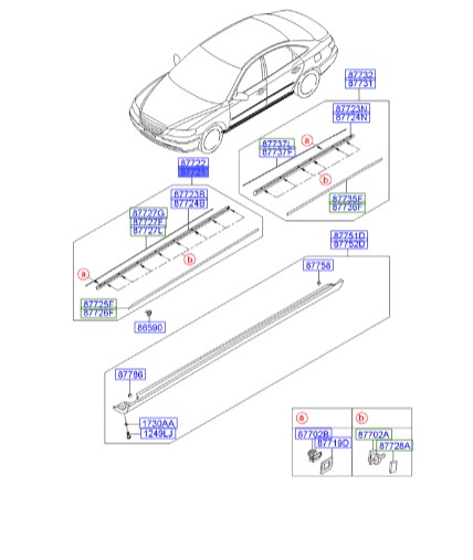 زه در جلو چپ آزرا  Hyundai/KIA Genuine Parts – MOBIS   877213L020EB 