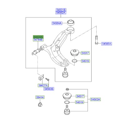 بوش طبق پایین کوپه  Hyundai/KIA Genuine Parts – MOBIS   545512C500 