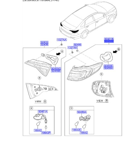 چراغ خطر عقب گلگیر راست سوناتا Hyundai/KIA Genuine Parts – MOBIS    92402C1030 